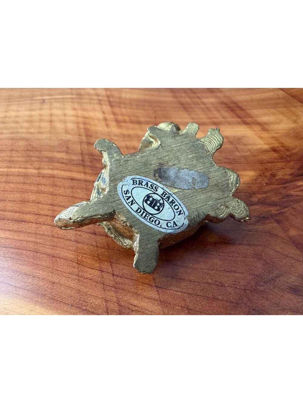 Vintage Brass Baron Pair Mini Figurine Tortoise San Diego, Ca Brass - Picture 5 of 6